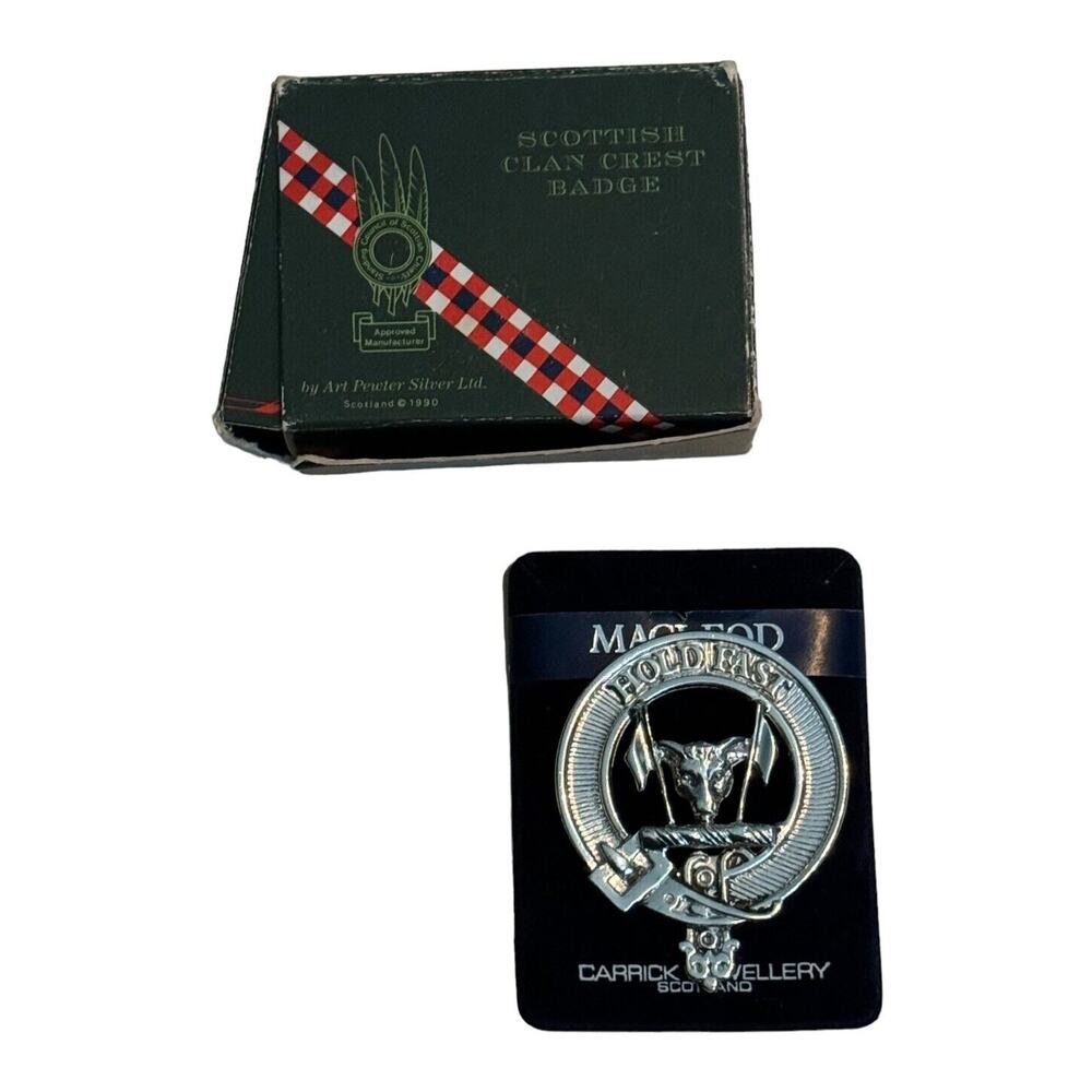MacLeod Scottish Clan Crest Carrick Jewelry Scotland Badge Pin Brooch Native Men